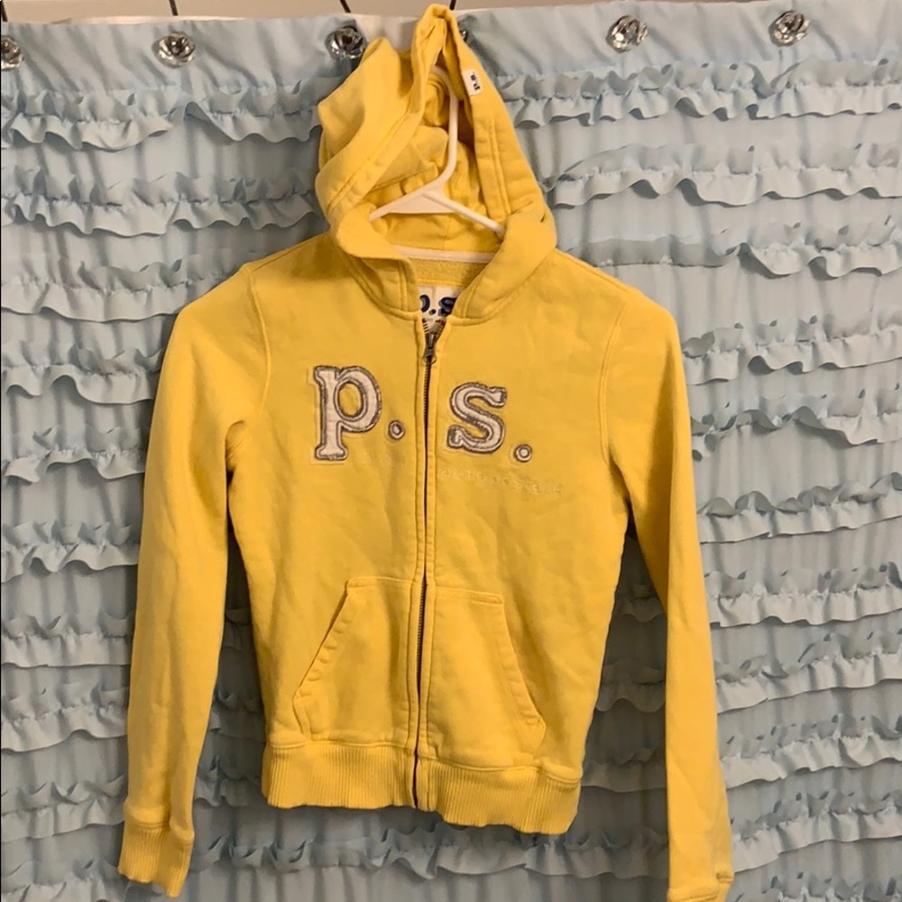 P.S. by Aeropostale zip up yellow hoodie. Size M